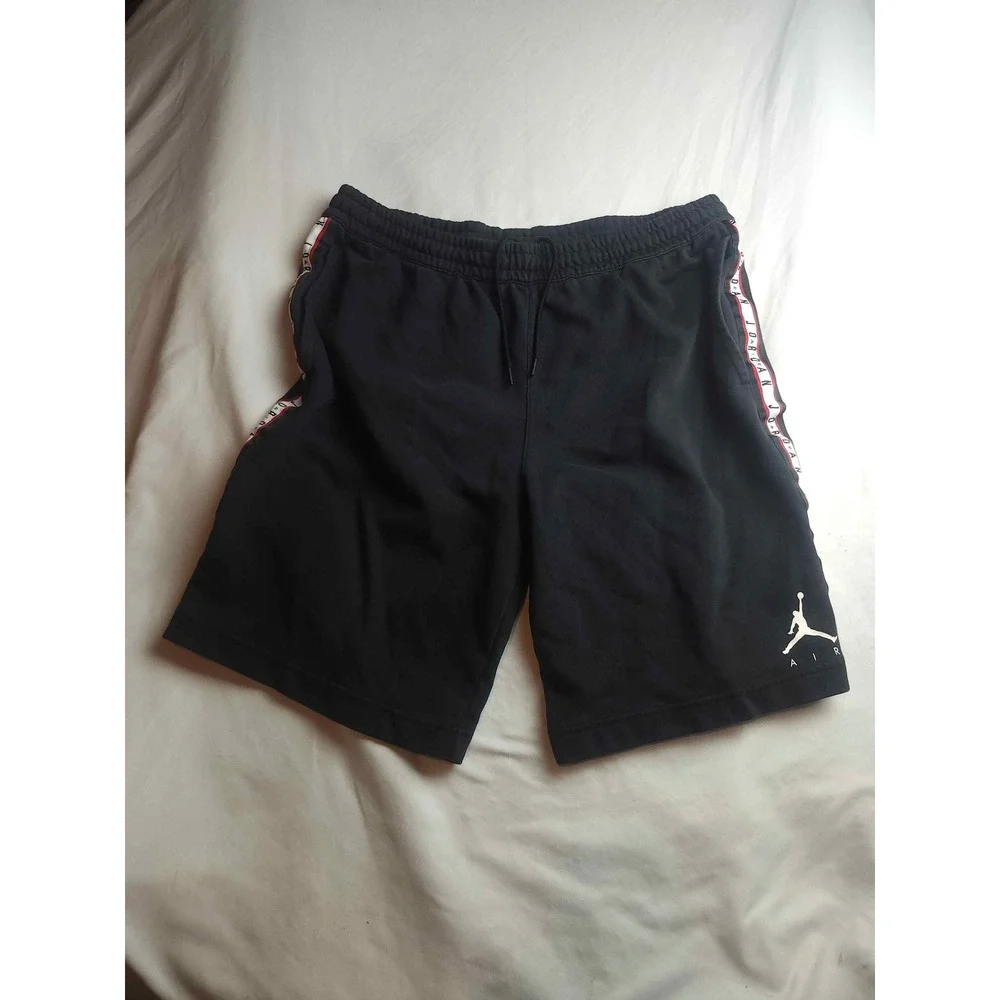 Jordan Jumpman Air Mens XL Black Fleece Basketball Shorts Tape Logo Side Stripe